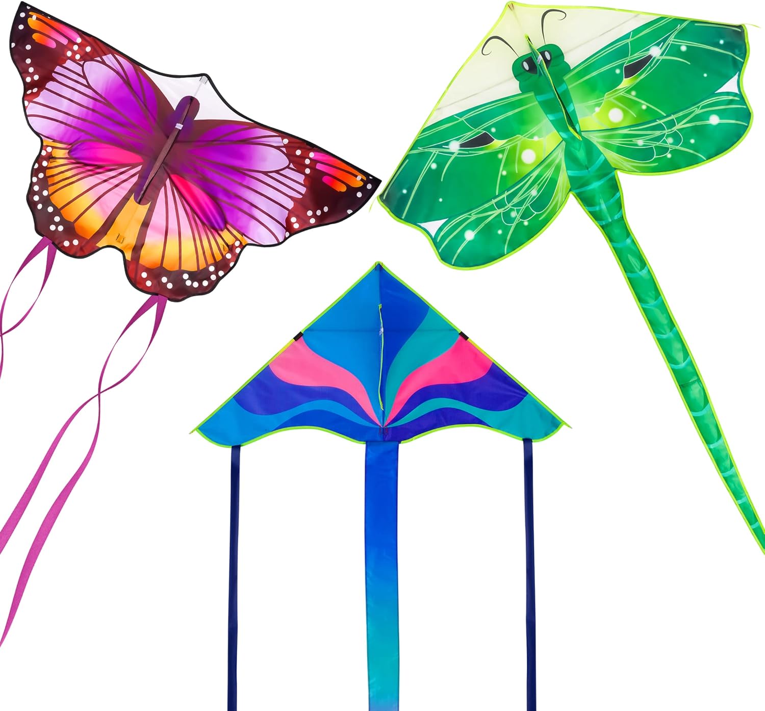 Skiennix Large Butterfly Delta Kites - Easy to Fly for Kids & Adults | Perfect for Beach & Park Fun