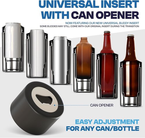 Frost Buddy Can Cooler - Universal Fit for 12 & 16 oz or Slim Bottles - Insulated Stainless Steel (Nebula)