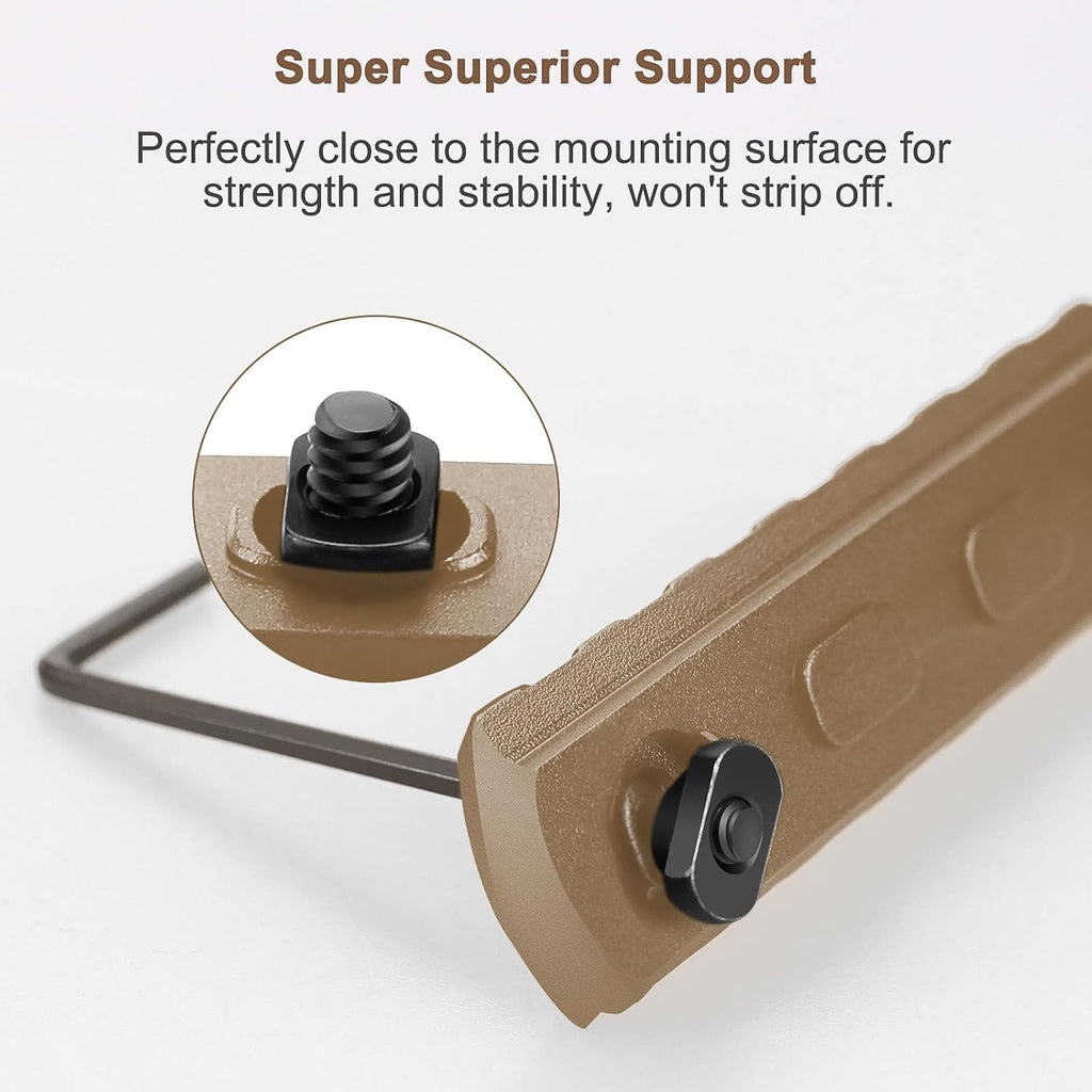 Single Picatinny Aluminum Accessory Rail Set - 3 to 13 Slots with 13 T-Nuts & Screws, 6 Wrenches