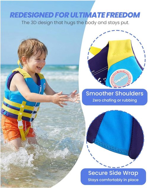 Gogokids Toddler Swim Vest - Buoyant Floaties for Kids 2-9 Years | Ideal for Pool & Beach Fun