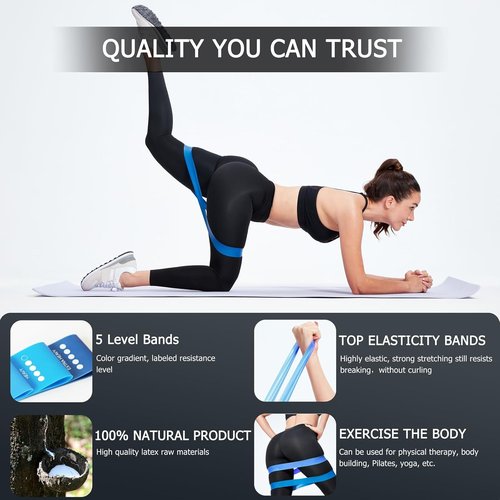 Loop Resistance Bands by [Brand Name] - 5 Pcs Mini Exercise Bands for Strength Training & Physical Therapy