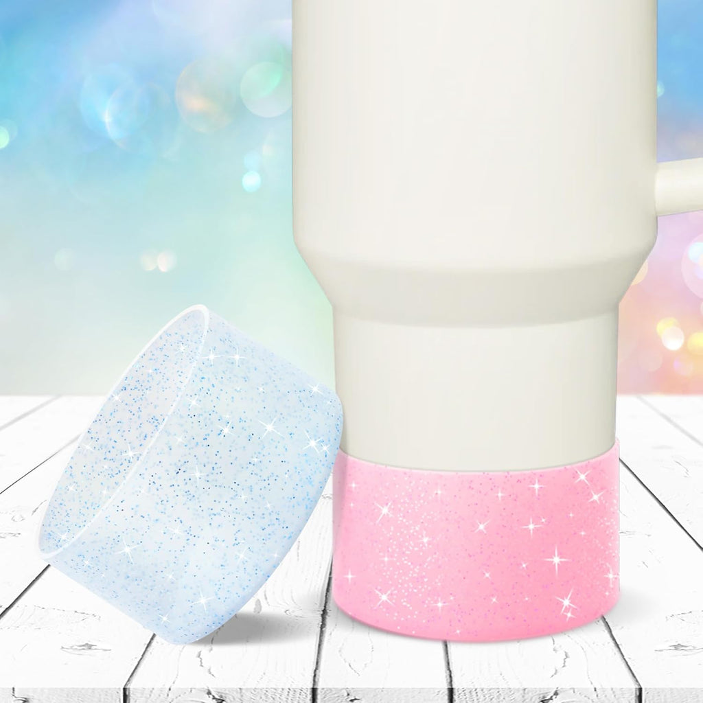Vmini Glitter Silicone Boot | Protective Anti-Slip Sleeve for Stanley Tumbler 20-40oz & Hydro Flask 12-24oz