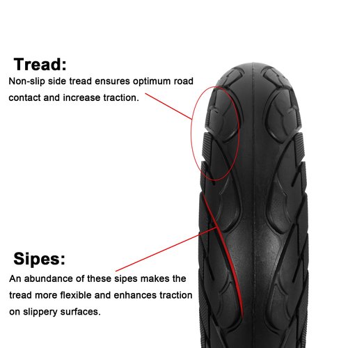 RUTU 10X2.125 Solid Tire,10 Inch Electric Scooter Tubeless Rubber Tires for Self Balancing Scooter Replacment Wheels,Black 2 Pack