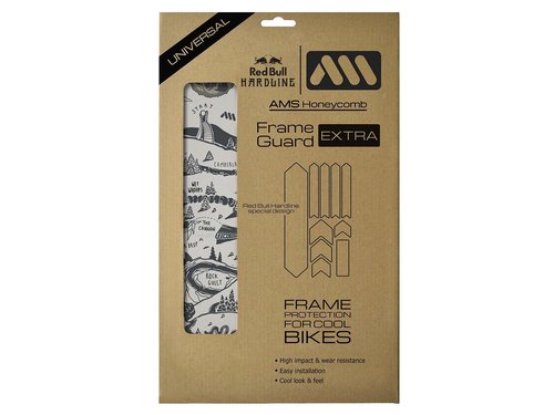 All Mountain Style Bike Frame Protector Extra - Universal Fit, 10-Piece Set for Down Tube, Chainstay, Cable Wear, High-Impact Honeycomb PVC