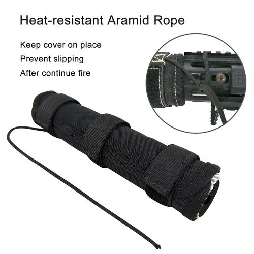 Buraku Suppressor Cover (5/7/7.5/8/9 inch) with Burnproof Microfiber Sleeve Heat Resistant Suppressor Wrap (9 inch)
