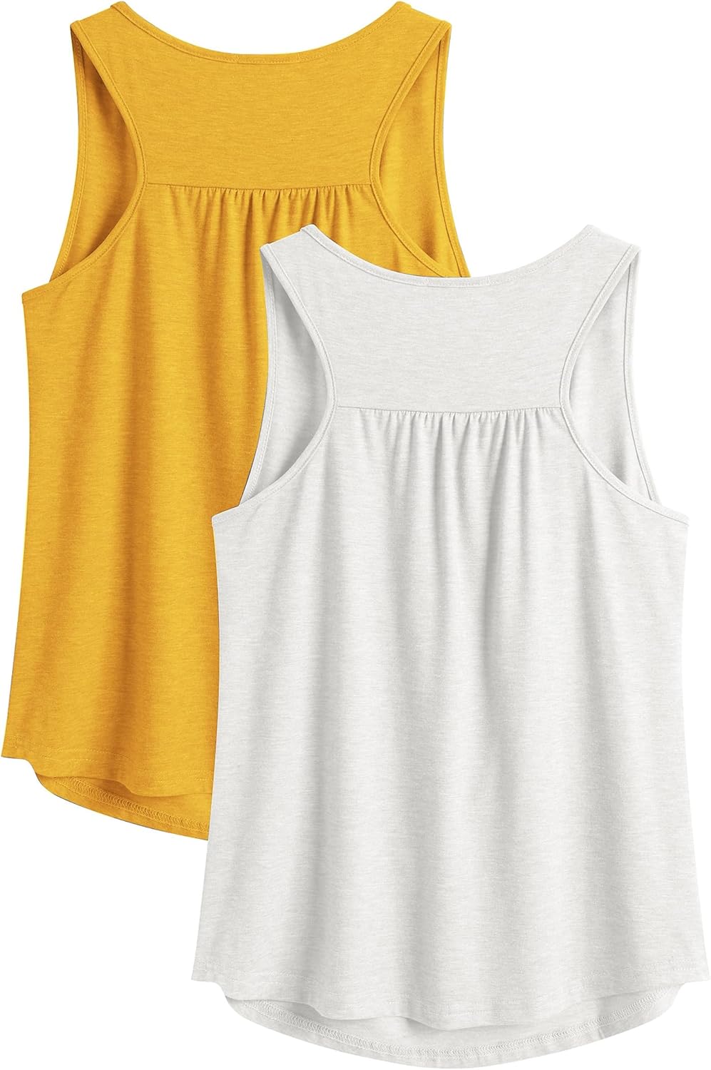PINSPARK Workout Tops for Women - Lightweight Racerback Tank Tops | 2-Pack Athletic Running Shirts, S-3XL