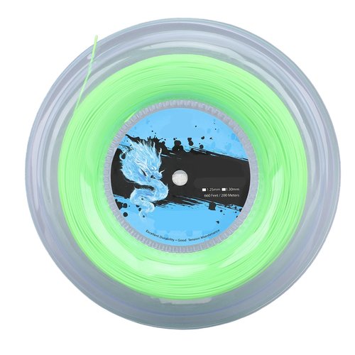 Jwthee Professional Durability Polyester Tennis String 200m Reel, Training Competition Tennis String with High Visibility Fluorescent Color, Compatible with All Rackets