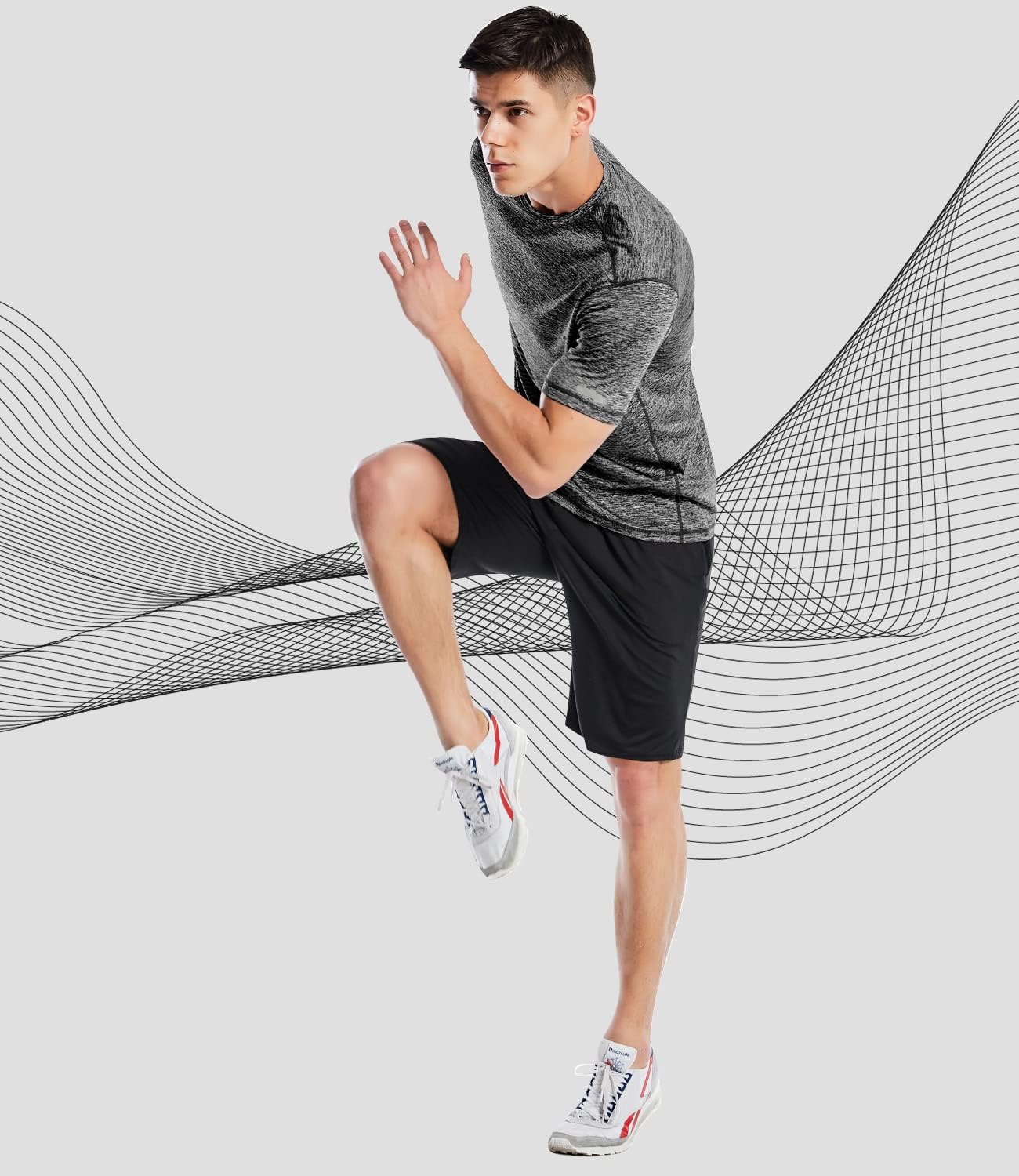 Zengjo Athletic Shirts for Men - Short Sleeve Quick-Dry Workout Tee | Moisture-Wicking Gym Top