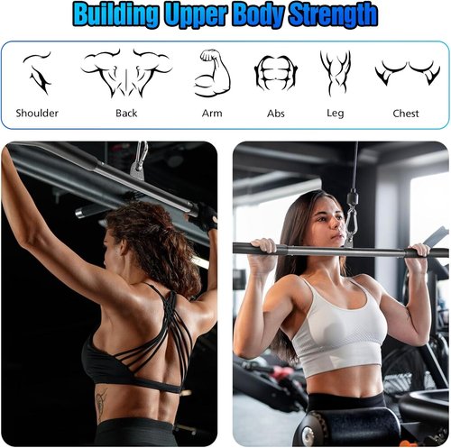 LAT Pull Down Bar Attachment - Non-Slip Handle for Cable Machines | Strength Workout Equipment