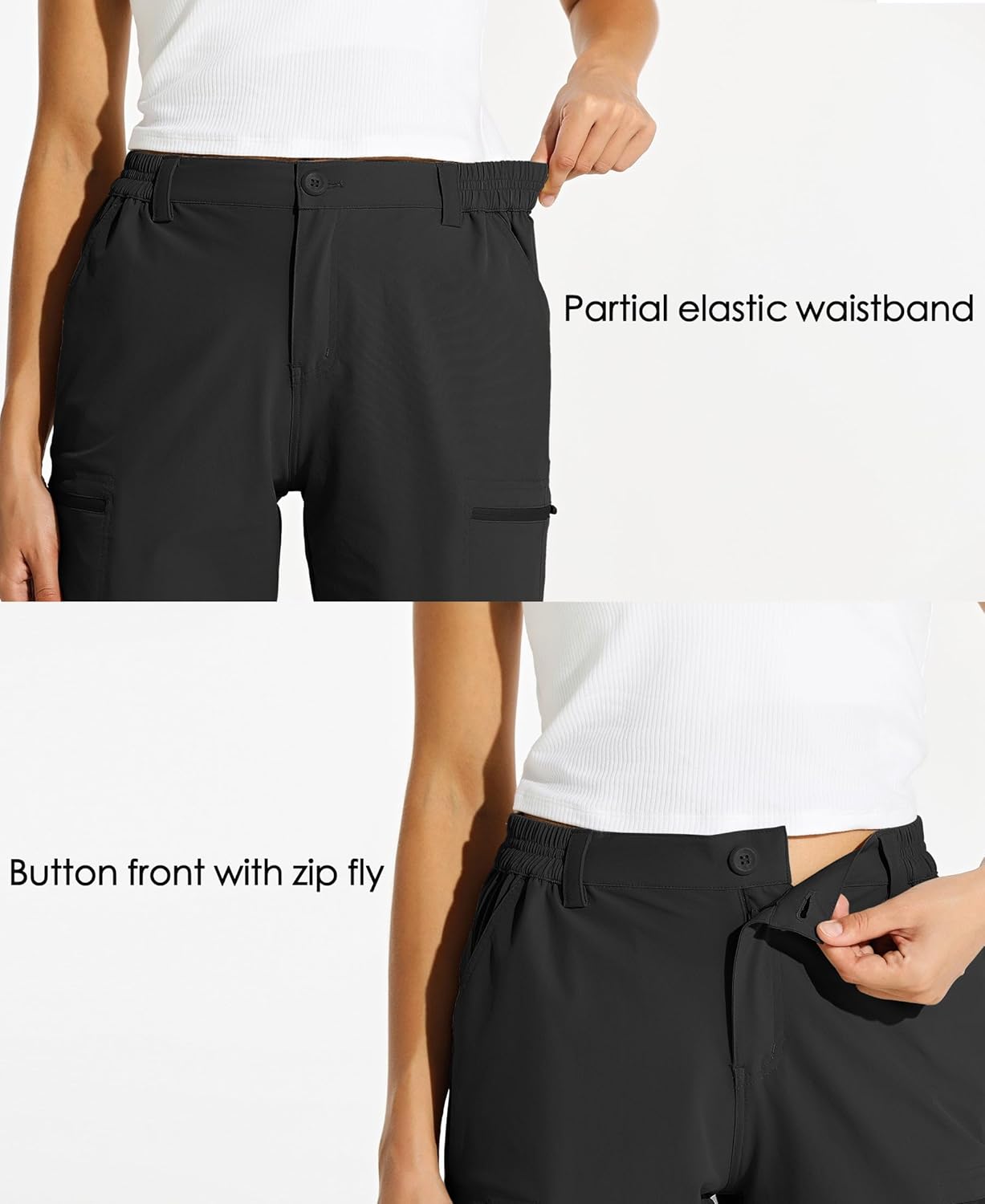 Willit Women's Hiking Cargo Shorts - Quick Dry Stretch Fabric for Summer Adventures | 10" Length