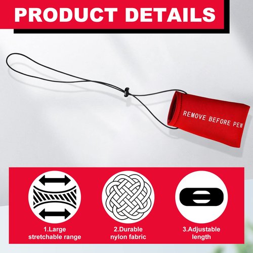 Riakrum 6 Pcs Airsoft Barrel Cover Paintball Barrel Cover with Elastic Bungee Cord for Airsoft and Paintball Markers Accessories, 5.51 x 3.15 Inch (Red)