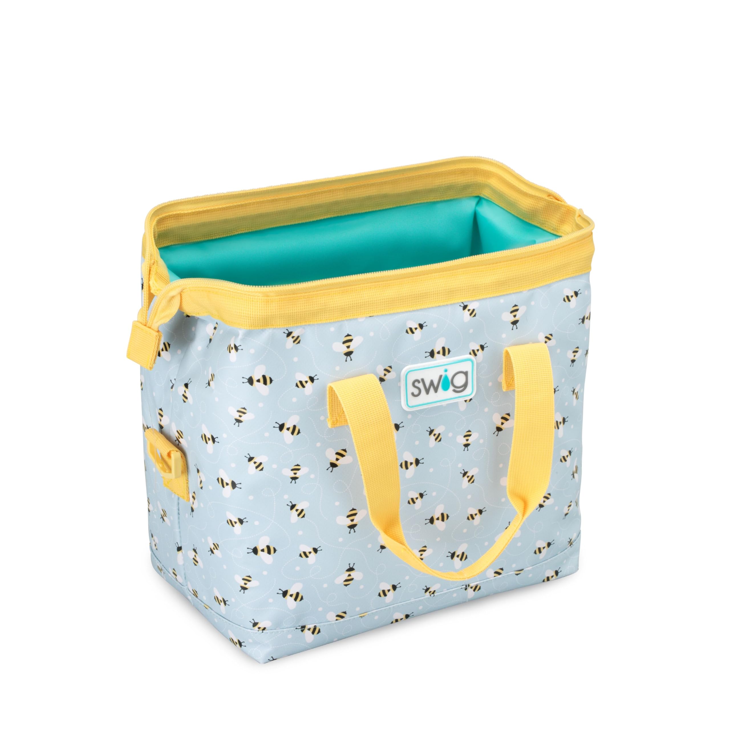 Swig Life Packi 12 Cooler Bag, Heavy-Duty, Lightweight, Insulated Cooler or Large Lunch Bag with Handle, External Pocket, & Shoulder Strap (Busy Bee)