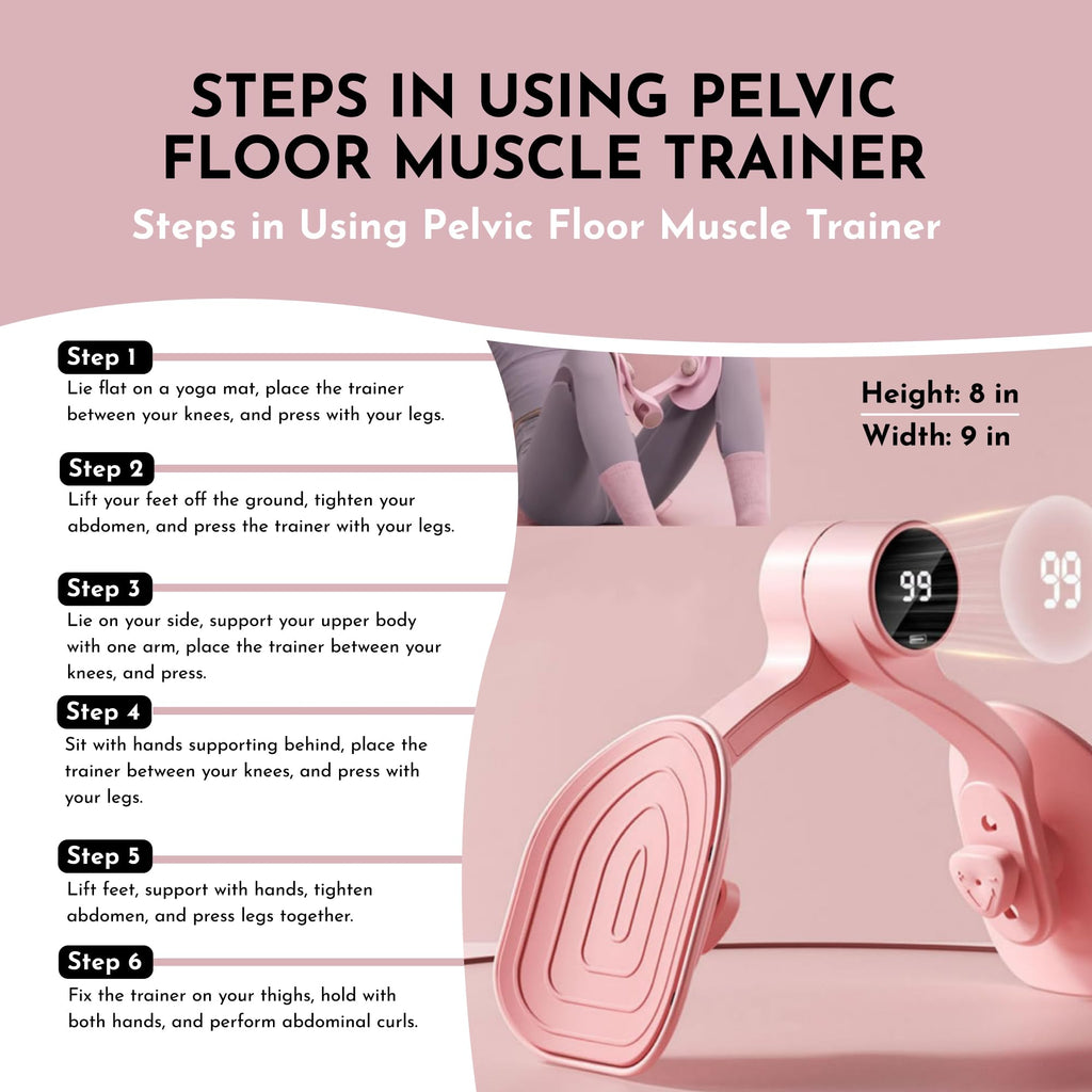 Pelvic Floor Thigh Exercise Device - Portable Kegel System Strengthening Exerciser for Men Women Inner Outer Muscle - Hip Abductor Master Trainer & Leg Workout Toner Equipment for Home Fitness