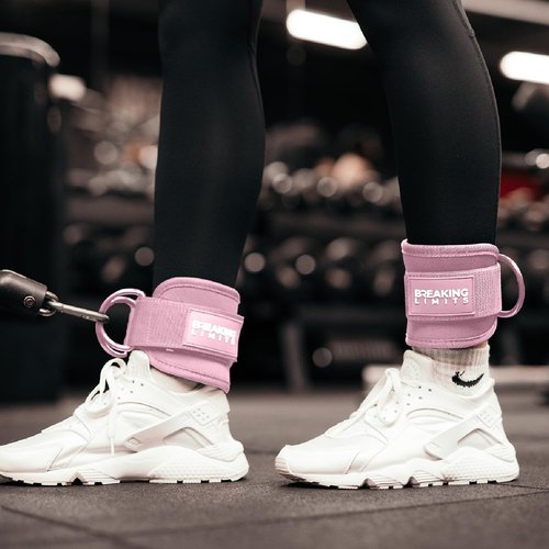 Breaking Limits Ankle Straps for Cable Machines - Glute Kickback Set for Men & Women | Gym Workout Attachments