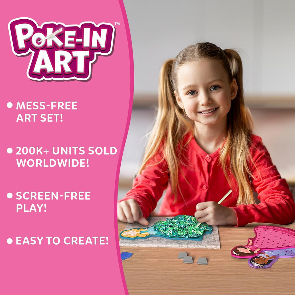 Skillmatics Poke-In Art - Magical Princesses DIY Wood Craft Kit for Kids Ages 4-9 | Mess-Free Creative Fun