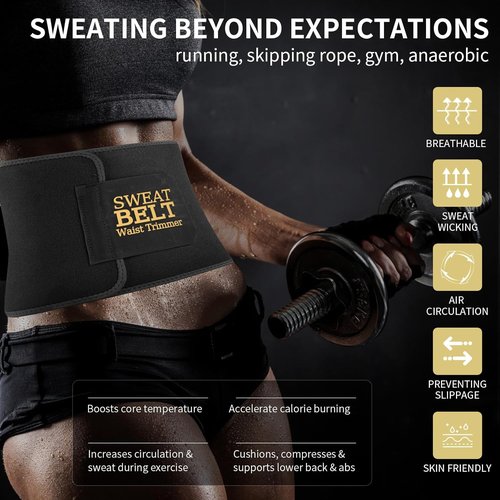 Lisacool Waist Trainer for Women - Sweat Band for Weight Loss & Lumbar Support | Adjustable Size