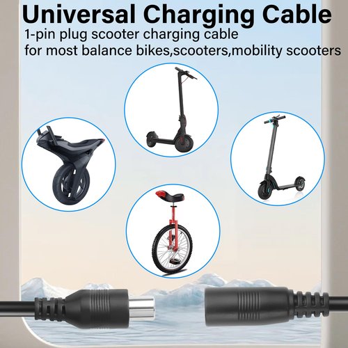 JSADZKJ DC5521 to 8mm Electric Scooter Charging Cable,24V DC 5.5x2.1 mm to 8mm RCA Connector Adapter Cable for Electric Scooter,Mobility Scooter,Balance Bike-5.9in (2PCS) DC8016