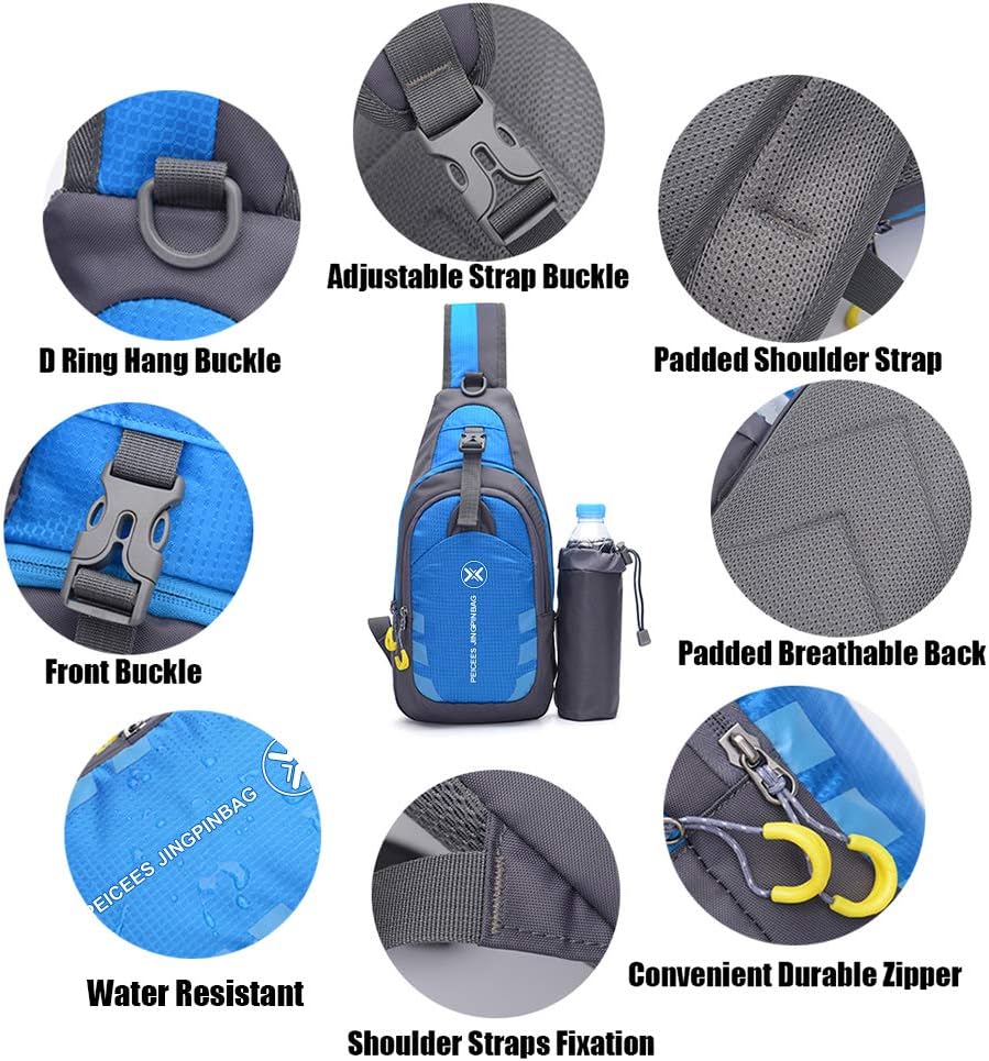Peicees Crossbody Sling Backpack - Versatile Travel & Gym Daypack for Men & Women