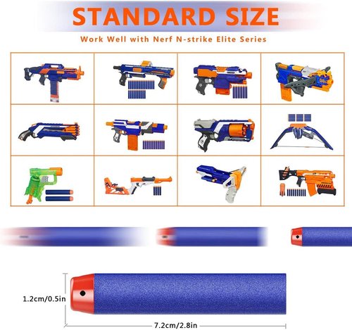Nerf - Refill Darts Bullets for N-Strike Elite Series Blaster - 100 Premium Foam Bullets (Blue)