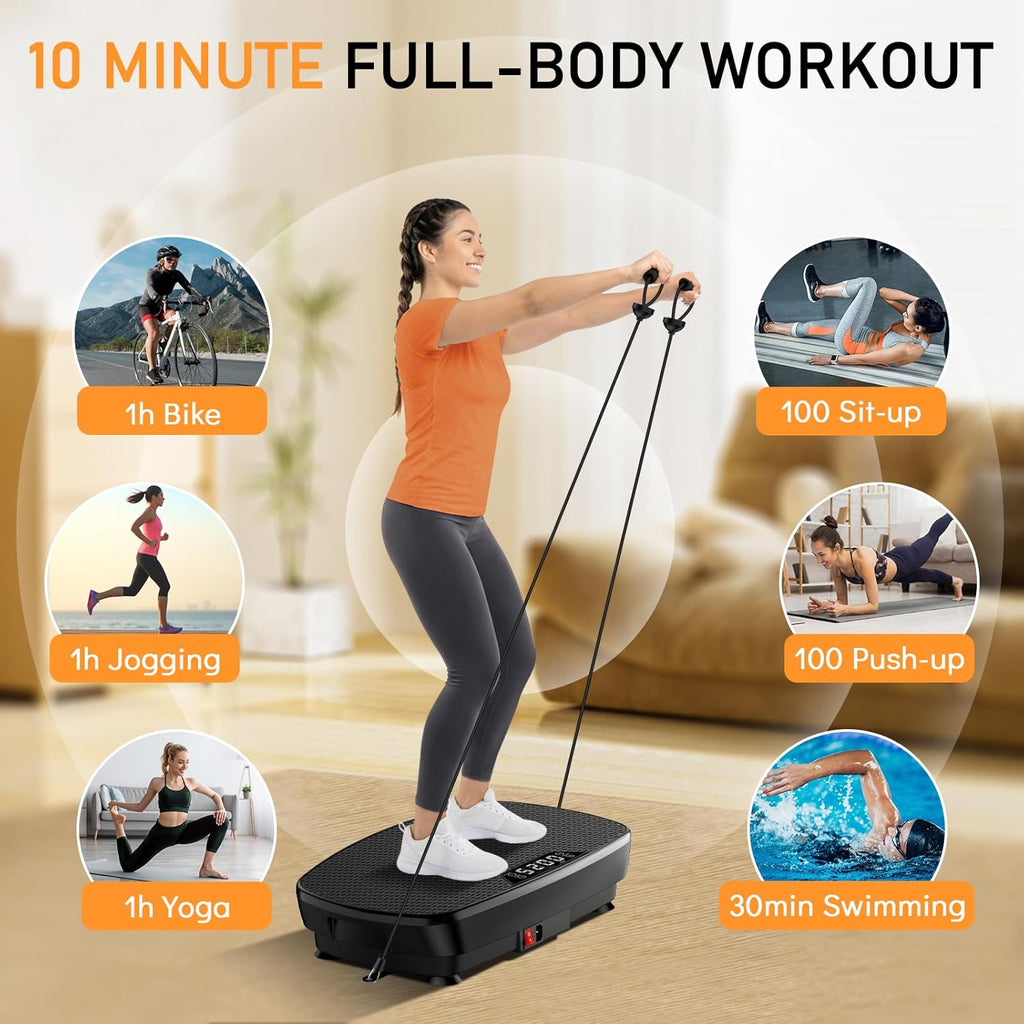 Skiennix Vibration Plate Exercise Machine - 2026 Fitness Platform for Lymphatic Drainage | 400 Lbs Capacity with Remote Control