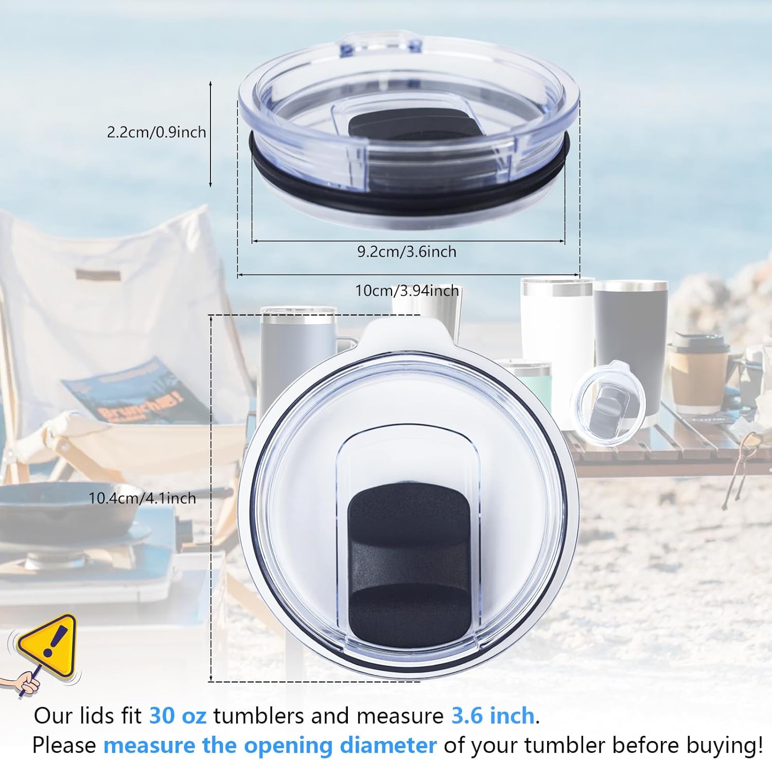 YETI Magnetic Slider Replacement Lids - 3 Pack for 30/32 oz Tumblers & 14 oz Mugs | BPA Free, Spill-Proof