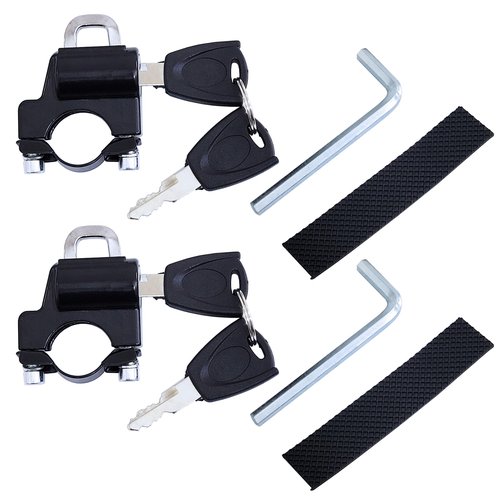 2X Motorcycle Helmet Security Lock Replacement Anti-Theft Fixed Multi-Function Lock Accessories with Key for Motorcycles Bicycles E-Bike