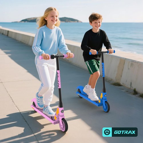 Gotrax GKS Mini Electric Scooter for Kids 6-12, Max 3.75 Miles & 7.5 Mph by 150W Motor, 6'' Wheel, Thumb Control Easy to Ride & Assemble, All-Metal Body Supports 121 lbs, Great Present for Boys Girls