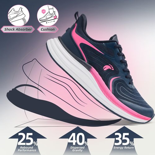 Women's Orthopedic Slip On Wide Road Running Shoes: Comfort Plantar Fasciitis Hammer Toes Arch Support Neuropathy Walking Shoes, High Arch Biking Leisure Trail Sneakers Rose Size 7.5