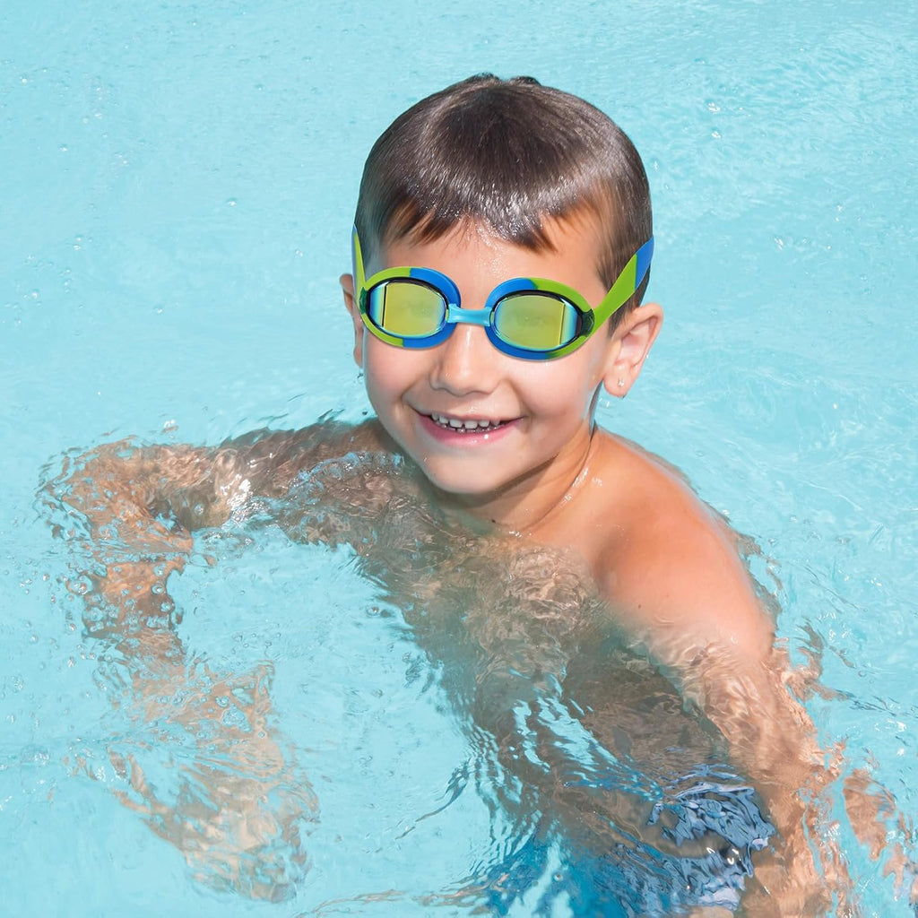 Skiennix Kids Swim Goggles - 2 Pack for Ages 3-14 | Comfortable Fit with Protective Case