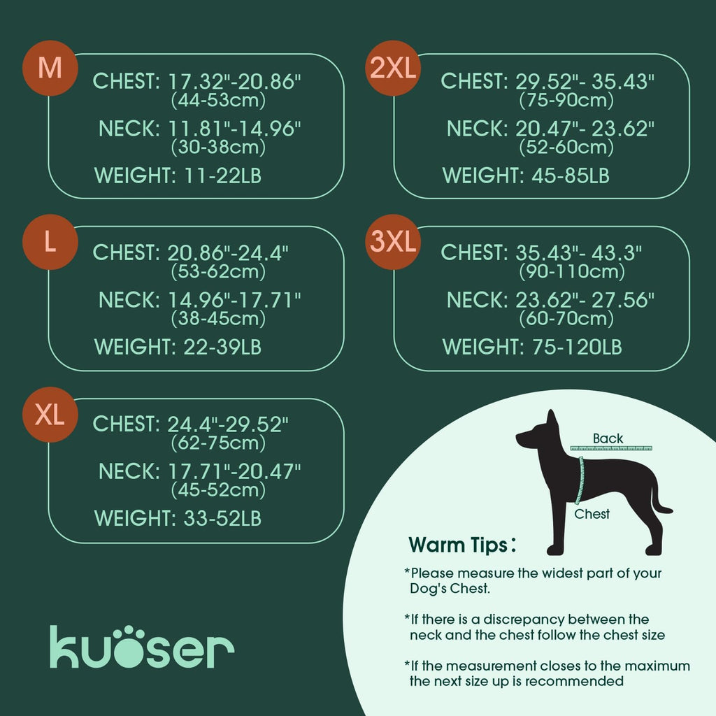 Kuoser Reflective Dog Vest, High Visibility Safety Vest for Medium to Large Dogs, Lightweight Pet Reflective Vests for Hunting Outdoor Activities Walking at Night, Fluorescent Green M