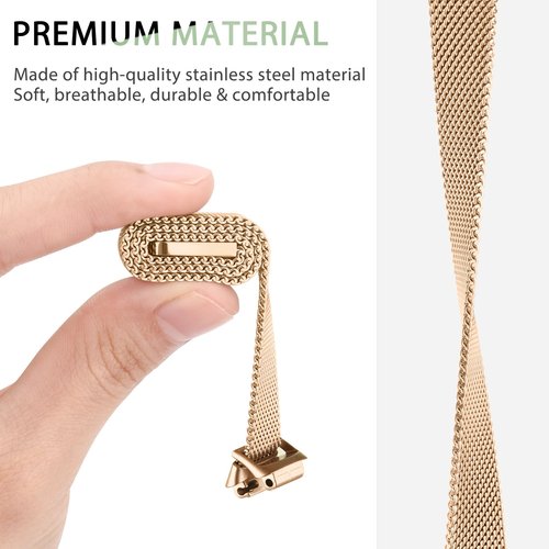 Meliya Compatible with Fitbit Inspire 3 Bands Women Men, Stainless Steel Metal Mesh Loop Adjustable Magnetic Wristband Replacement Straps Compatible with Fitbit Inspire 3 Fitness Tracker