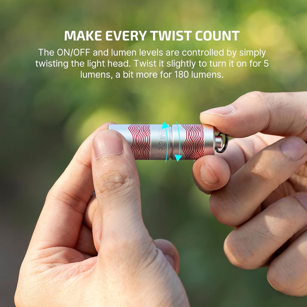 OLIGHT I1R 2 Pro Eos Keychain Flashlight - 180 Lumens Rechargeable Mini Light (Silver-Flow)