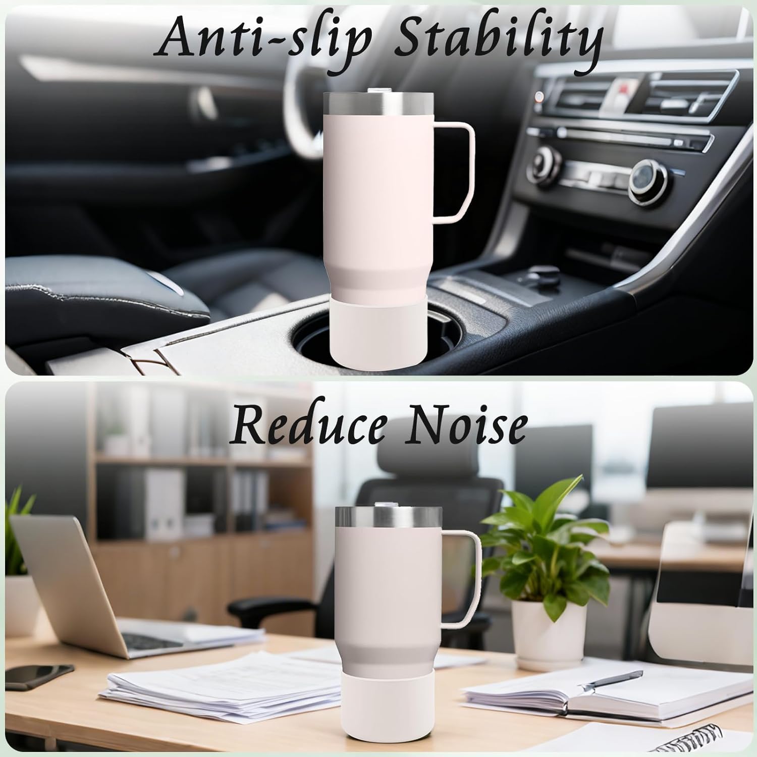 WUQID Silicone Boot - Anti-Slip & Anti-Dent Sleeve for Stanley Suburban 24oz/30oz & Owala Freesip 30/40oz