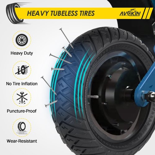 AVOKIN 10x3 Scooter Tire,2 Pack 255x80 Solid Rubber Scooter Tire 80/65-6 Replacement Tire Compatible with 10 Inch Electric Scooter Tyre Front or Rear