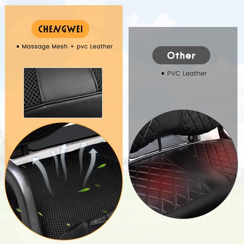 Golf Cart Seat Covers Fits Yamaha G29/Drive2 Standard Seat Cushion,Cooling Mesh Fabric and Vinyl Leather Yamaha Seat Covers with Pockets,No Stapler Needed Replacement Front Seat Cover(Black)