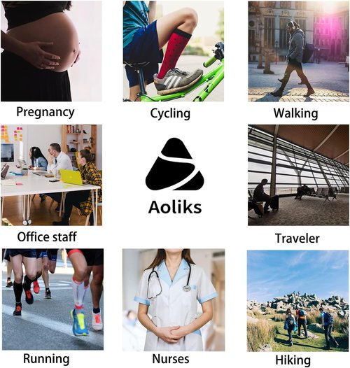 Aoliks Compression Socks - 4 Pairs for Men & Women | Ultimate Support for Nurses & Travelers