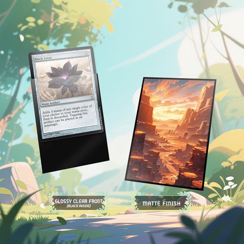 MTG Card Sleeves - Pleateau (Red White) - Ultra Clear Front & Matte Back - 100 Count Standard Size TCG Art Sleeves