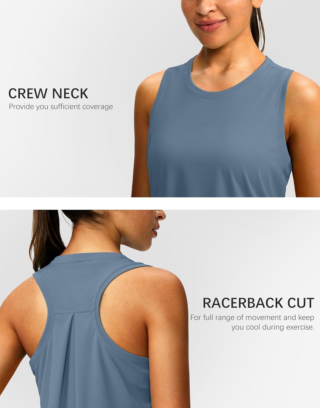 Skiennix Women's Racerback Workout Tank Top - Sleeveless Loose Fit Yoga & Running Gym Shirt
