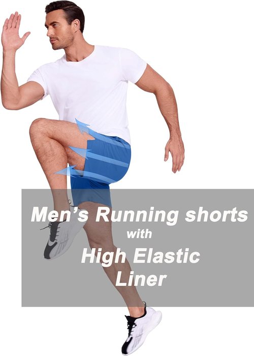 COOFANDY Men's 2-in-1 Running Shorts - Quick Dry Athletic Gym Shorts with Pockets | 2 Pack