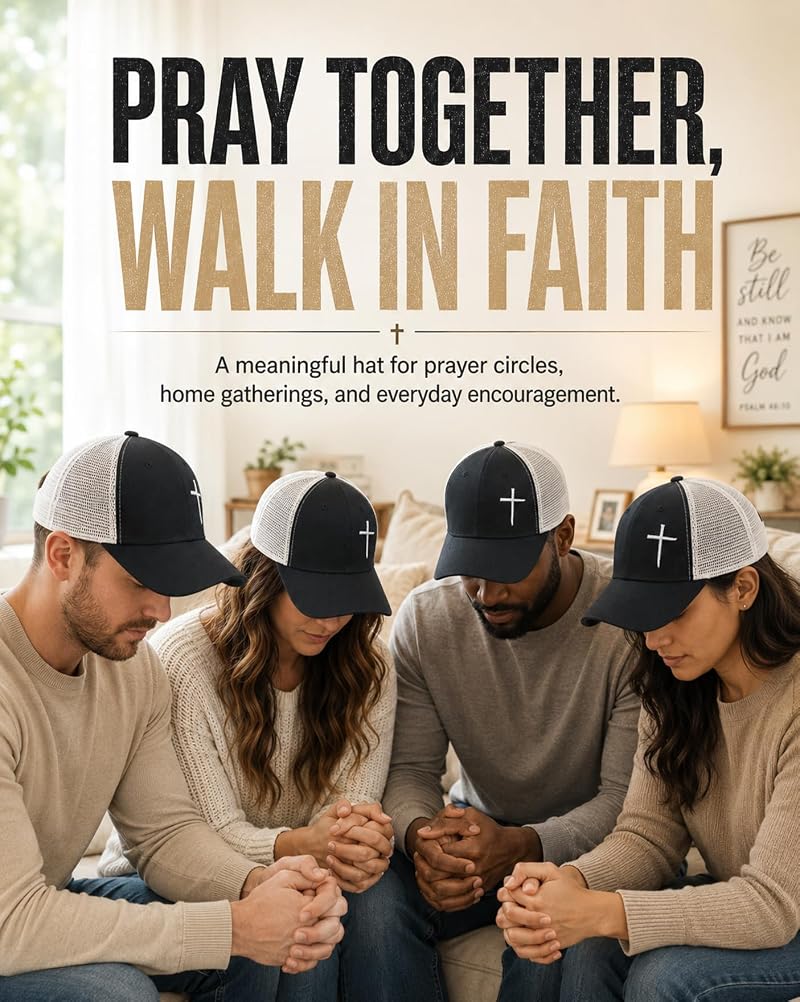 Cross Hat for Men & Women - Breathable Trucker Cap, Black (Variation: Black)