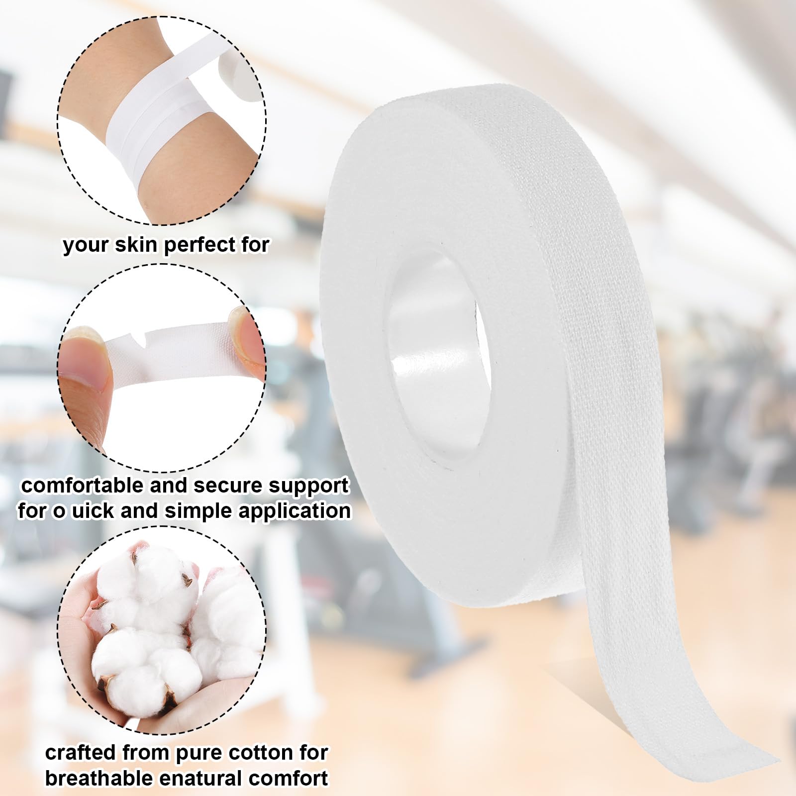 2 Rolls White Athletic Tape, Sport Finger Tape, Extra Strong Climbing Tapes 0.5-Inch X 32.8 Feet for Fingers Hands Toes Rock Climbing Volleyball Football