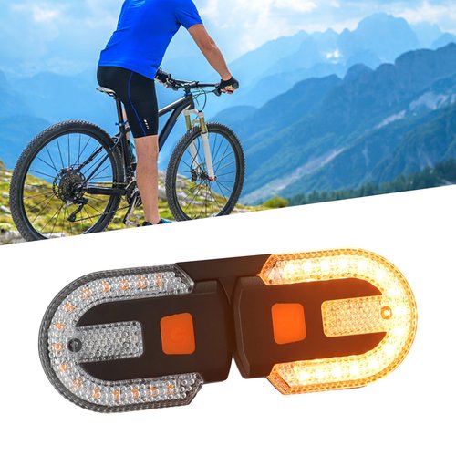Bike Tail Light with Remote Control and Turn Signals, USB Rechargeable Bright LED Yellow and Red Lamps, 5 Lighting Modes, IPX6 Waterproof for Mountain and Road Bikes, Bike Turn Signal Light