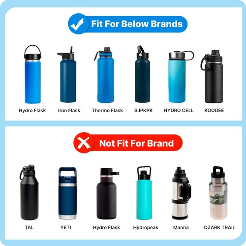 Bluwing Lid for Hydro Flask 32 40 oz Wide Mouth, Replacement Lids for Hydroflask 12 16 18 20 32 40 64oz Wide Mouth Water Bottles, Flexible Handle Lid(Black 2 Pack)