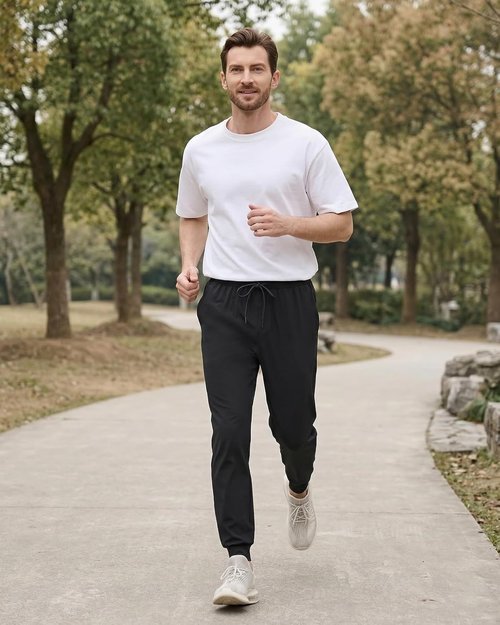 Alimens & Gentle Men's Joggers - Lightweight Lounge Pants with Pockets | Casual Athletic Sweatpants