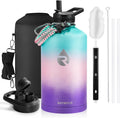 Skiennix Insulated One Gallon Water Bottle - Triple Walled Vacuum Stainless Steel, Leak Proof & BPA Free, Includes Paracord Handle & Straw Spout