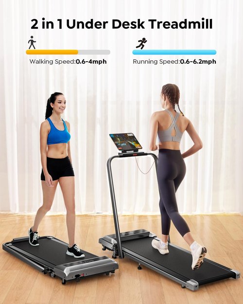 Acezoe Walking Pad Treadmill - 2 in 1 Foldable Design for Home & Office | 300lbs Capacity, Remote & LED Display