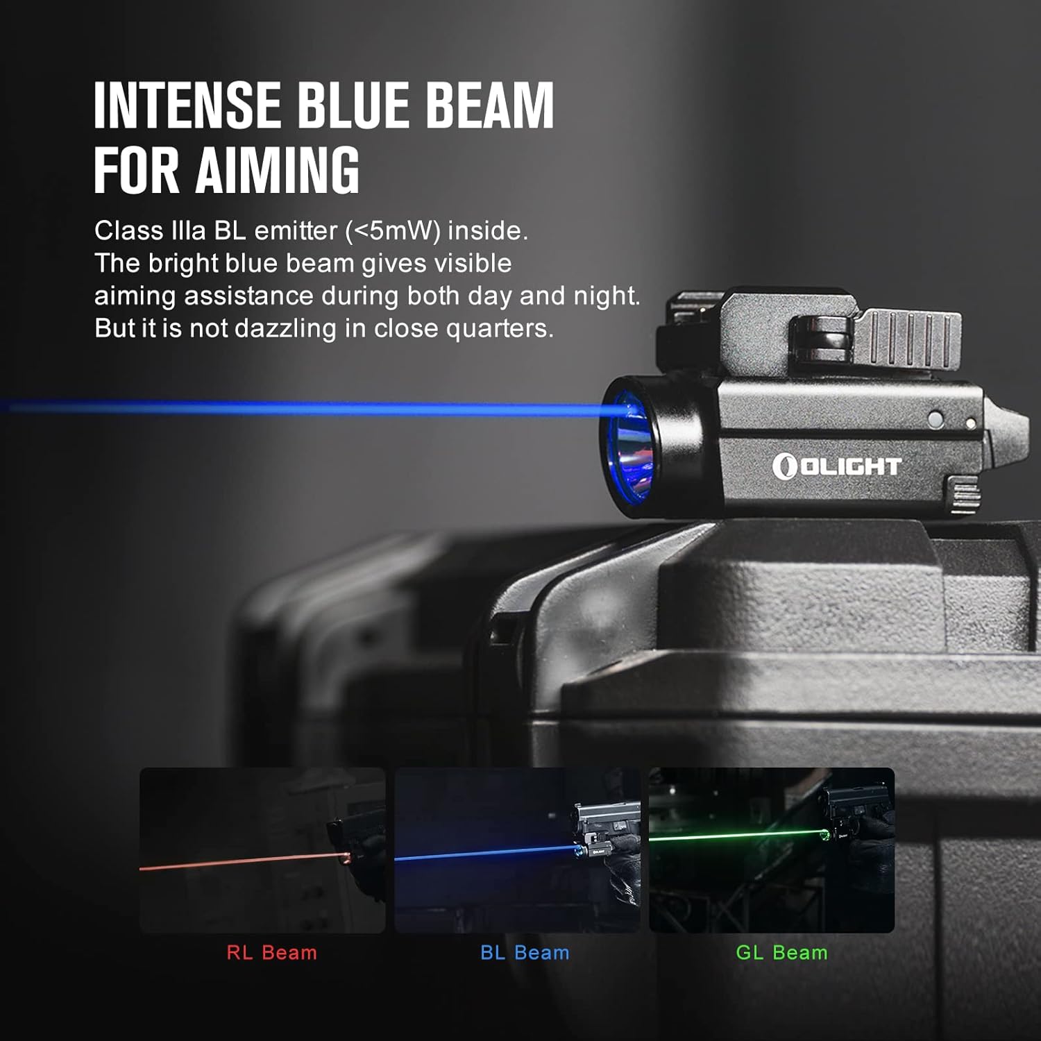 OLIGHT Baldr S Tactical Flashlight - 800 Lumens Blue Beam & White LED Combo | Compact Rail Mounted Light (Desert Tan)