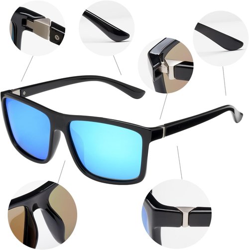 NIEEPA Men's Sports Polarized Sunglasses Square Frame Glasses NP1007