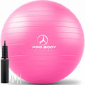 ProBody Pilates Exercise Ball - Multiple Sizes Gym Grade Balance Ball for Fitness, Yoga, Workout, Pregnancy & Physical Therapy (Pink, 55 cm)