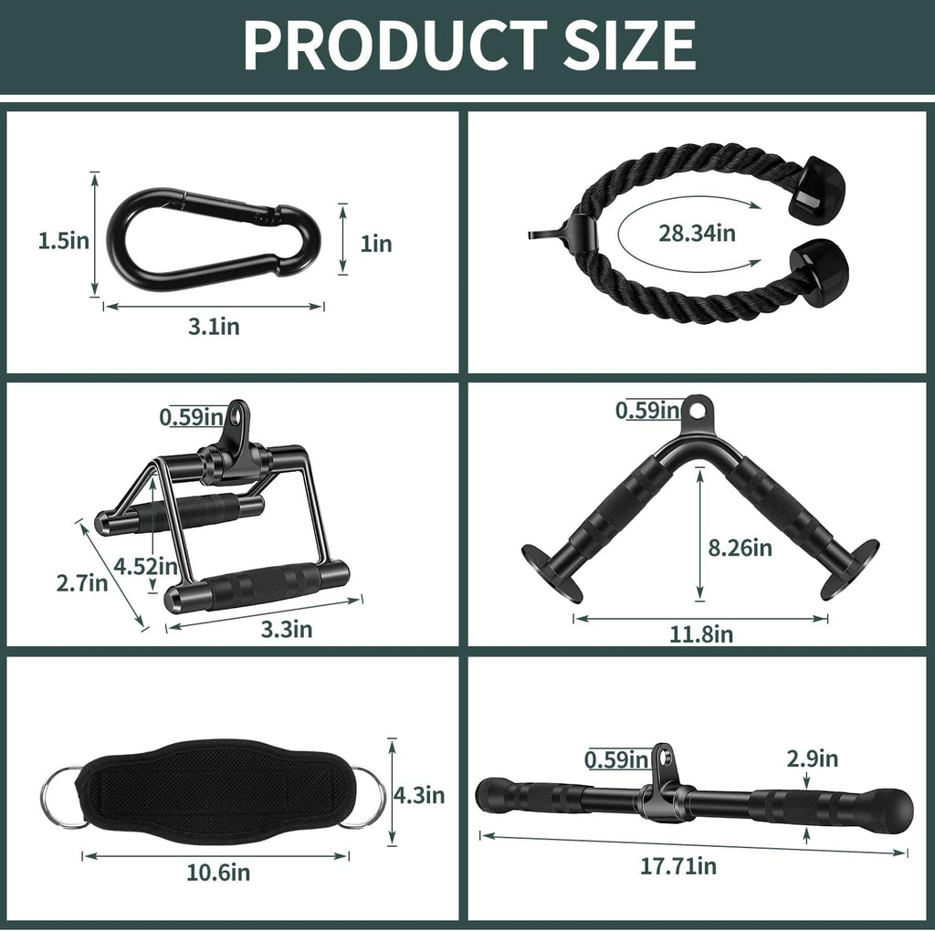 Solid Cable Machine Attachment, Cable Attachments for Gym, Gym Cable Attachments, Cable Machine Attachments Set